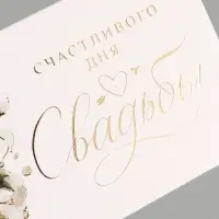 Конверт для денег &laquo;Счастливый день свадьбы&raquo;, тиснение, 16.5&times;8 см