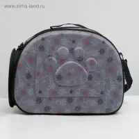 Складная сумка - переноска, 43.5&times;28&times;33 см, с отдельным входом, материал EVA, серая