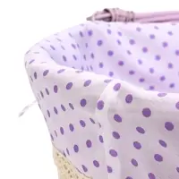 Корзина плетеная 32 х 32 х 14 см, ручка h=14 см фиол-ый  ткань