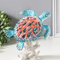 Фигурка полистоун &laquo;Коралловый риф. Черепаха на подставке&raquo;, 17.5&times;11&times;19 см