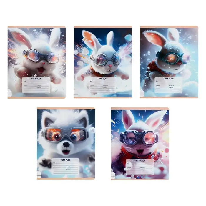 Тетрадь 12 листов в линию Calligrata &laquo;Пушистые друзья&raquo;, обложка мелованный картон, блок офсет, белизна 95%, МИКС