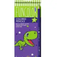 Карандаши цветные 12 цветов FunColor, пластиковые, трёхгранные, МИКС