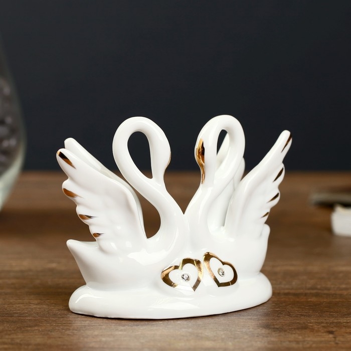 Сувенир под фарфор Сувенир под фарфор "2 лебедя изящество" стразы 10х5х9 см