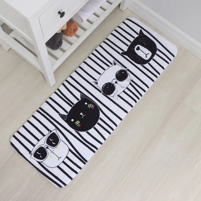 Коврик для ванной и туалета Доляна &laquo;Коты&raquo;, 45&times;120 см