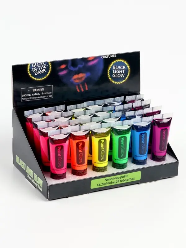 Грим для лица, неон, светится ночью, 14 мл., МИКС