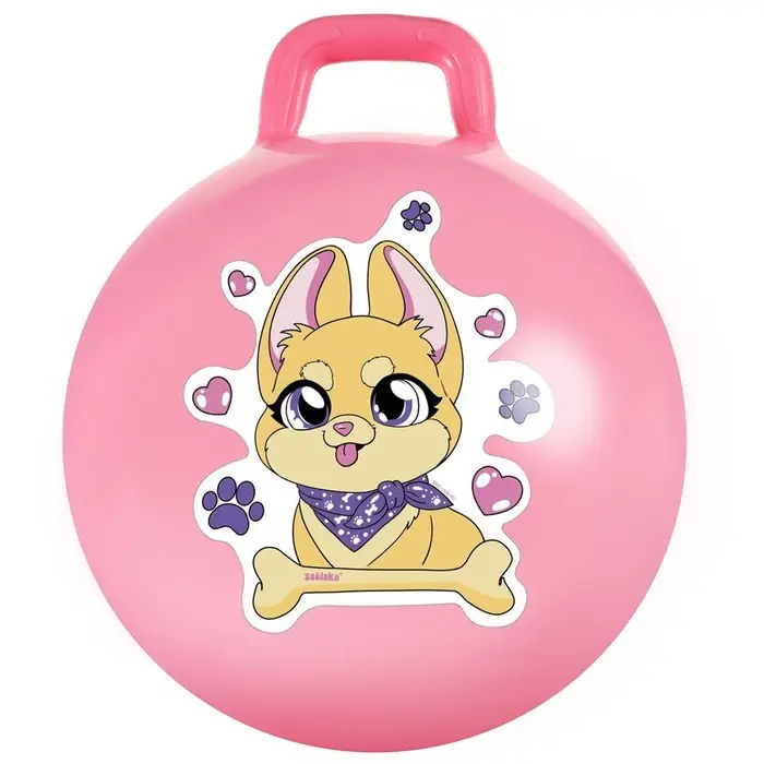 Мяч - прыгун с ручкой ONLYTOP &laquo;Корги&raquo;, d=45 см, розовый