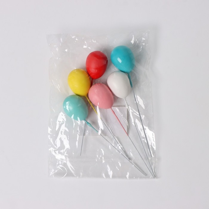Набор топперов для торта &laquo;Шарики&raquo;, 6 шт, цвет МИКС