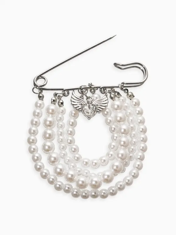 Булавка Булавка "Жемчужная россыпь", l=6.5, d=5+6+8 цвет белый в серебре