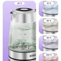 Чайник электрический стеклянный с подсветкой КТ-6697 - 1.8 л