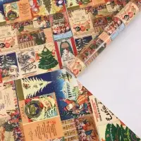 Бумага упаковочная новогодняя глянцевая &laquo;Новогодняя афиша&raquo;, 70&times;100 см, 1 лист