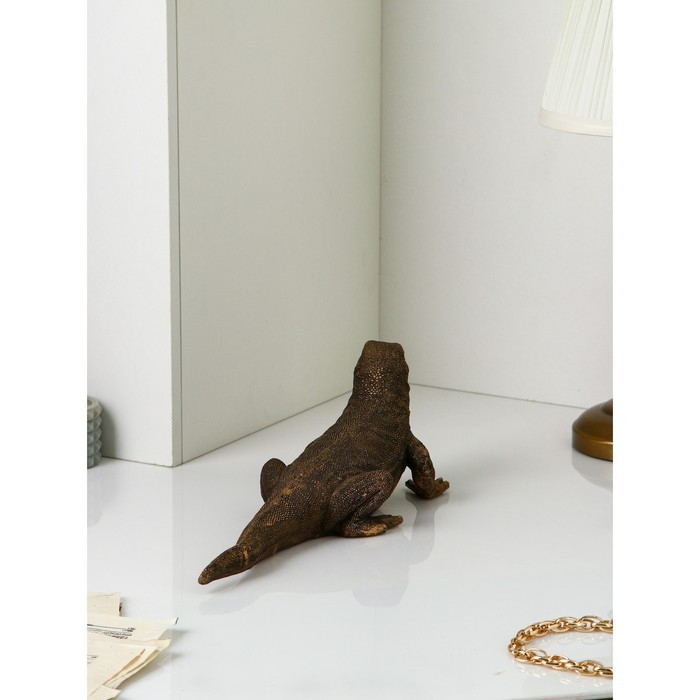 Фигура «Варан», полистоун, 14 см, цвет золото