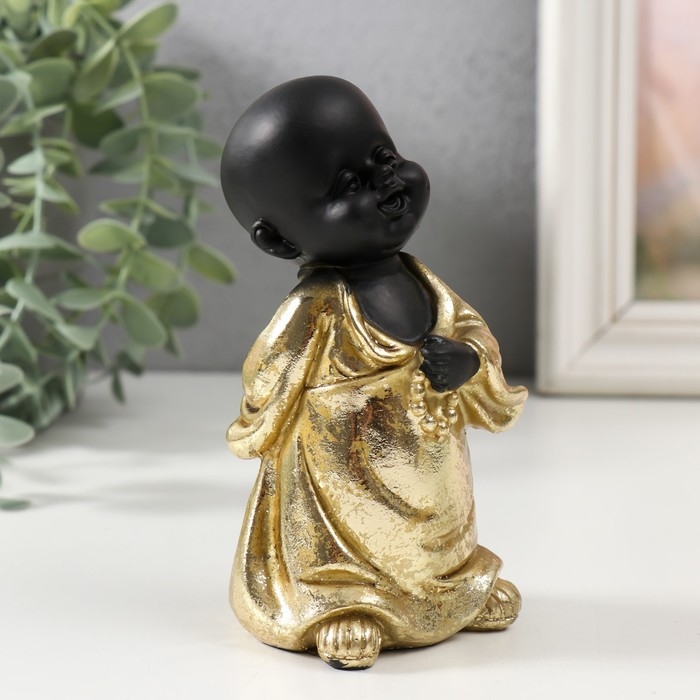 Сувенир полистоун  Сувенир полистоун "Маленький Будда в золотом. Радость" МИКС 6х5,6х13 см