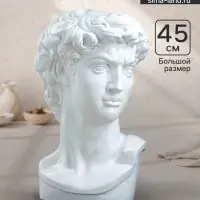 Бюст &laquo;Давид&raquo;, фигурка гипс, белый, 24&times;45 см