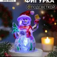 Ёлочная игрушка &laquo;Снеговик&raquo;, 11.5 см, от батареек LR1133&times;3, свечение мульти (RGB)
