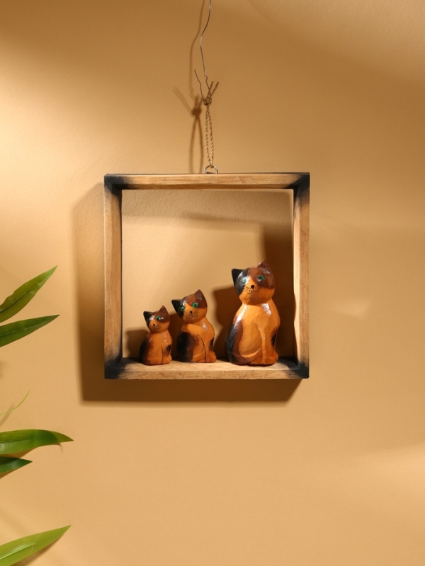 Сувенир интерьерный Сувенир интерьерный "Кошки в рамке" дерево 19х19 см