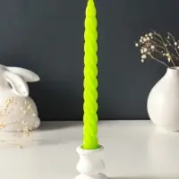 Набор свечей витых, 2.3&times;24.5 см, 5 ч, 50 г, 4 шт., зелёный, в подарочной коробке