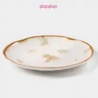 Тарелка Доляна Organic Gold, d=21.2 см, фарфор, белая