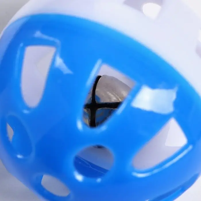 Шарик для кошек с бубенчиком  Шарик для кошек с бубенчиком "Луна", 3,8 см, синий/белый