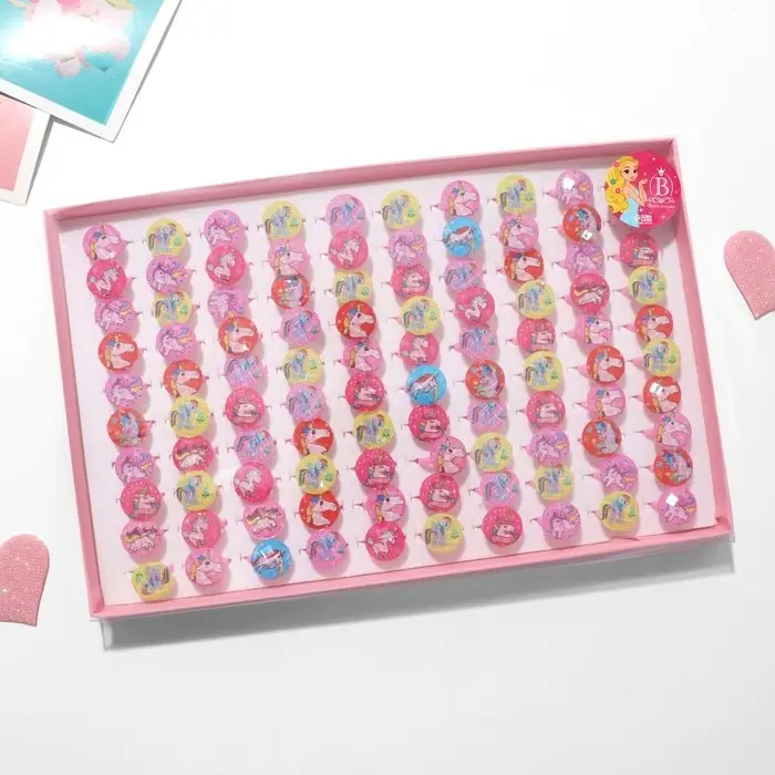 Кольцо детское Выбражулька «Единороги», рисунок МИКС, МИКС Кольцо детское Выбражулька «Единороги», рисунок МИКС, МИКС