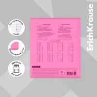 Тетрадь 12 листов в клетку, ErichKrause «Классика» CoverPrо Neon, пластиковая обложка, розовая