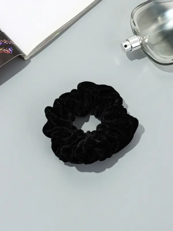 Резинка для волос «Орбита», дэемма бархат, 10 см, чёрная