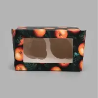 Коробка для 2 капкейков &laquo;Мандарины&raquo;, 10 х 16 х 10 см