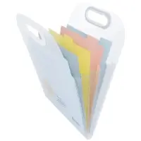 Папка А4 Eco, 6 отделений, 650 мкм, вертикальная, с ручкой, прозрачная, с рисунком