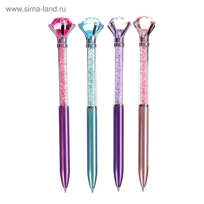 Ручка-прикол &laquo;Кристалл со стразами&raquo;, синий стержень, шариковая, МИКС