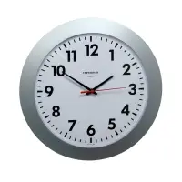 Часы настенные, серия: Классика, d=30 см, плавный ход, серебряный обод