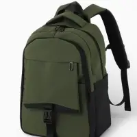 Рюкзак, 27*13*38,5 см, 2 отд 4н/карм, Комби, Водонепрон. дно, зеленый/черн