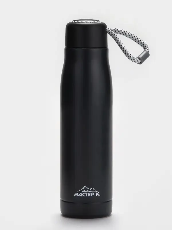 Термос Traveller &laquo;Мастер К.&raquo;, 600 мл, для чая, кофе, сохраняет тепло 10 ч, 26&times;7 см, черный