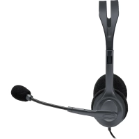 Гарнитура проводная Logitech Headset H111 Stereo grey каб.1.8м (981-000588)