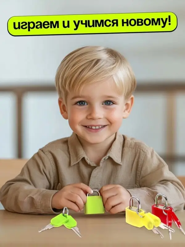 Развивающий набор &laquo;Замочки-ключики&raquo;, 4 замка, 8 ключей, 3+