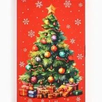 Коробка для шоколада новогодняя с местом для денег &laquo;Ёлочка&raquo;, 20&times;2&times;12 см