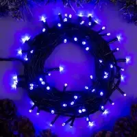 Гирлянда &laquo;Нить&raquo; 10 м, IP20, тёмная нить, 100 LED, 8 режимов, 220 В, свечение синее