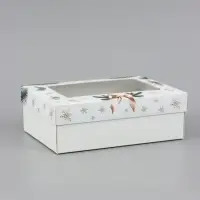 Коробка сборная с крышкой и окном &laquo;Золотой Новый год&raquo;, 21&times;15&times;7 см