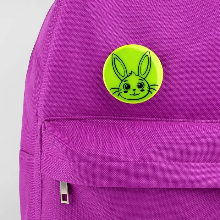 Светоотражающий значок «Зайка», d=5.8 см, МИКС Светоотражающий значок «Зайка», d=5.8 см, МИКС