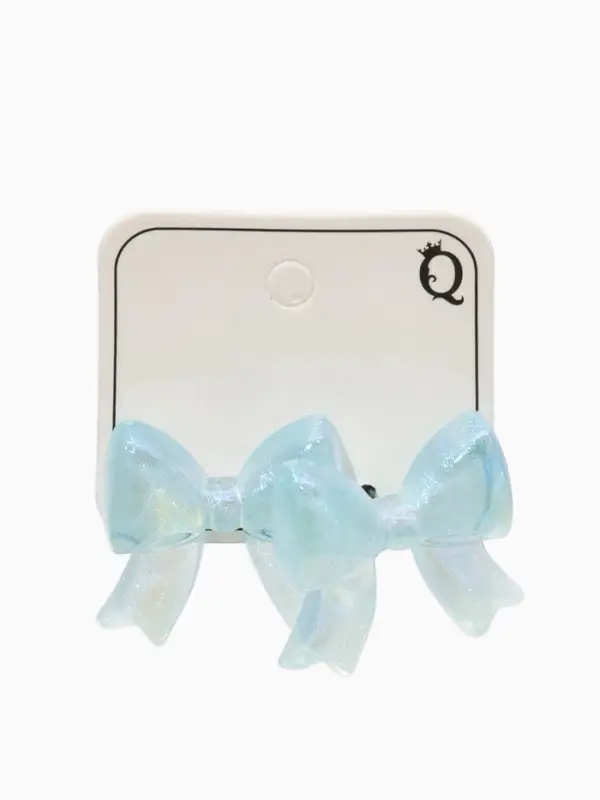 Серьги пластик &laquo;Бантик&raquo;, перламутровый, голубые