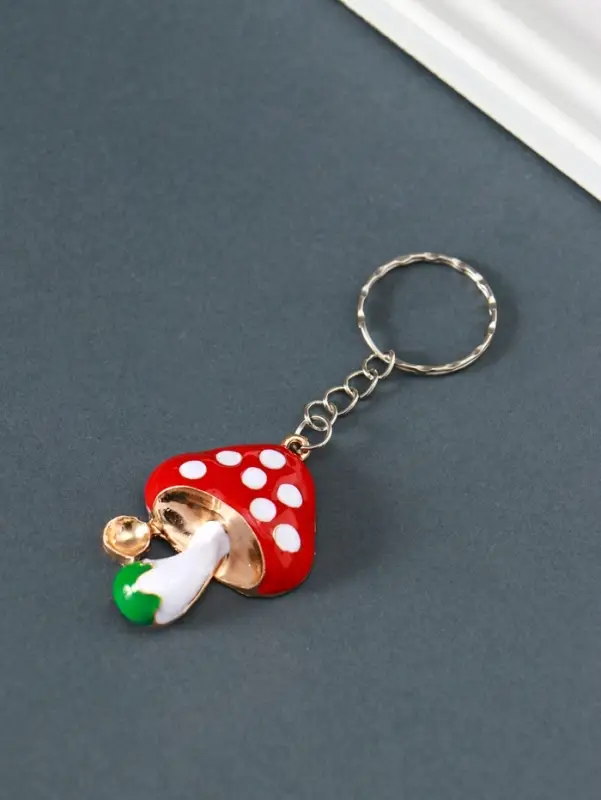 Брелок металл "Красный мухомор" золото, эмаль 4,5х3,2х1 см