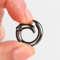 Кольцо-карабин, d=13/20 мм, толщина - 3.5 мм, 5 шт., цвет чёрный никель