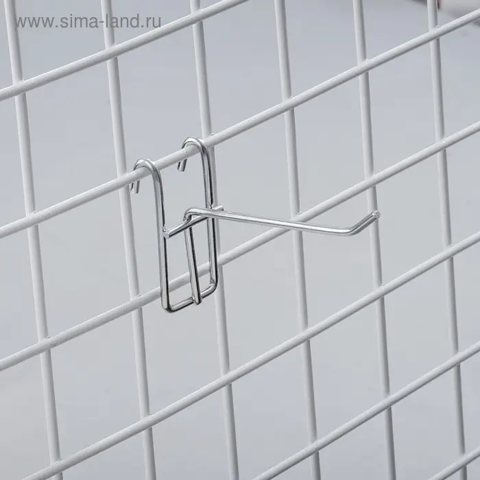 Крючок на одинарный, d=6 мм, L=10 см, цвет хром Крючок на одинарный, d=6 мм, L=10 см, цвет хром