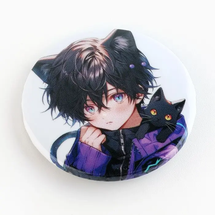 Значок закатной «Мальчик неко», d = 38мм Значок закатной «Мальчик неко», d = 38мм