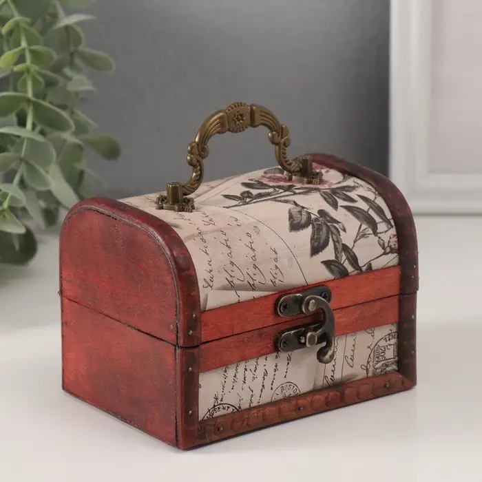 Шкатулка для украшений &laquo;Сундучок. Письма из далека&raquo;, дерево, 12&times;9&times;8.5 см