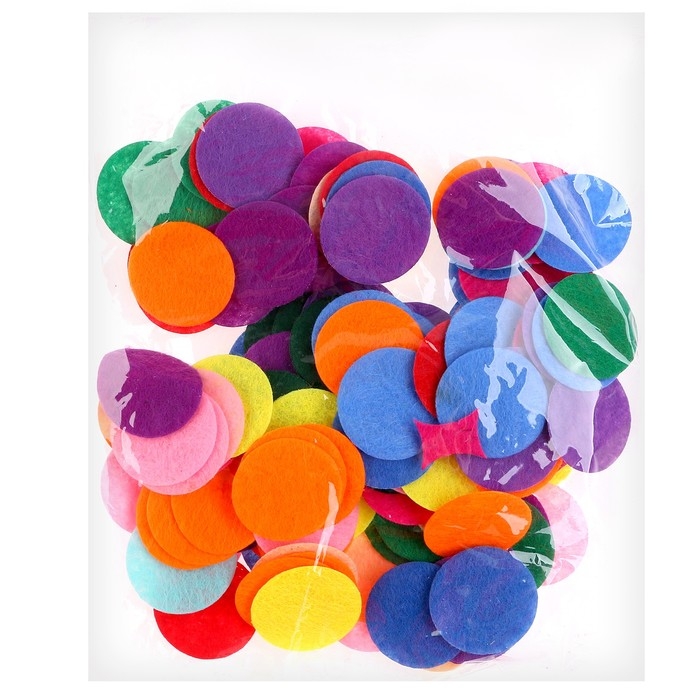 Диски фетровые для творчества и декора «Кружочки», 250 шт., размер 1 шт. — 2,5 см, цвет МИКС Диски фетровые для творчества и декора «Кружочки», 250 шт., размер 1 шт. — 2,5 см, цвет МИКС