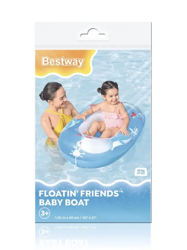 Лодочка надувная &laquo;Дельфин&raquo;, 102&times;69 см, от 3-6 лет, МИКС, 34037 Bestway