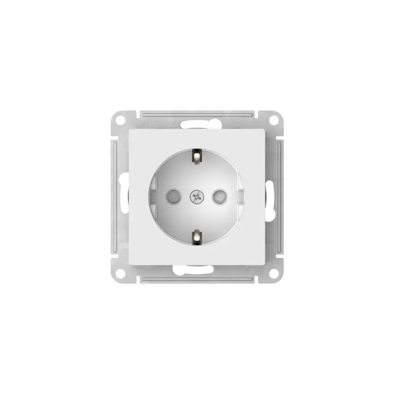ATLASDESIGN РОЗЕТКА с заземлением со шторками, 16А, быстрозажимные клеммы, БЕЛЫЙ