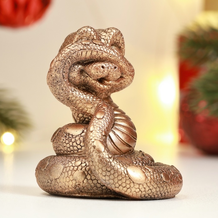 Новый год. Символ 2025. Фигура Новый год. Символ 2025. Фигура "Змея подглядывает" бронза, 5,5 х 6,5 см
