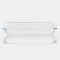 Форма для запекания и выпечки Доляна, 3 л, 39&times;24&times;6 см, жаропрочное стекло, прозрачная