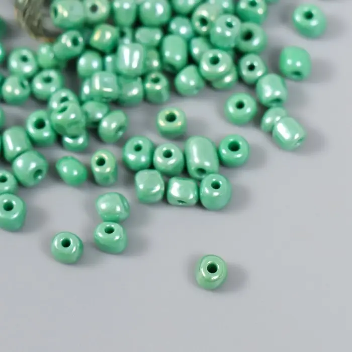 Бисер 6/0 в бутылочке  Бисер 6/0 в бутылочке "Зелёный мох" 20 гр керамический блеск 6х2х2 см