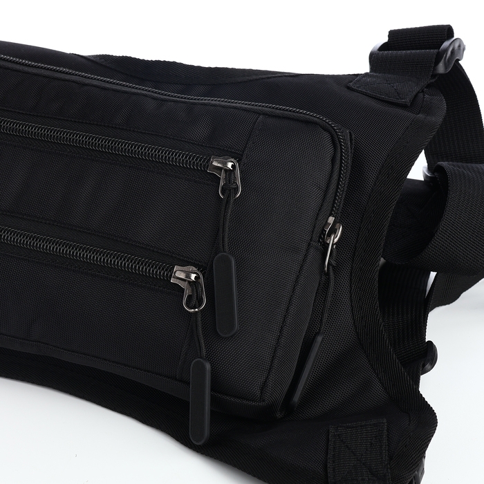 Сумка нагрудная на молнии, 2 наружных кармана, цвет чёрный Сумка нагрудная на молнии, 2 наружных кармана, цвет чёрный